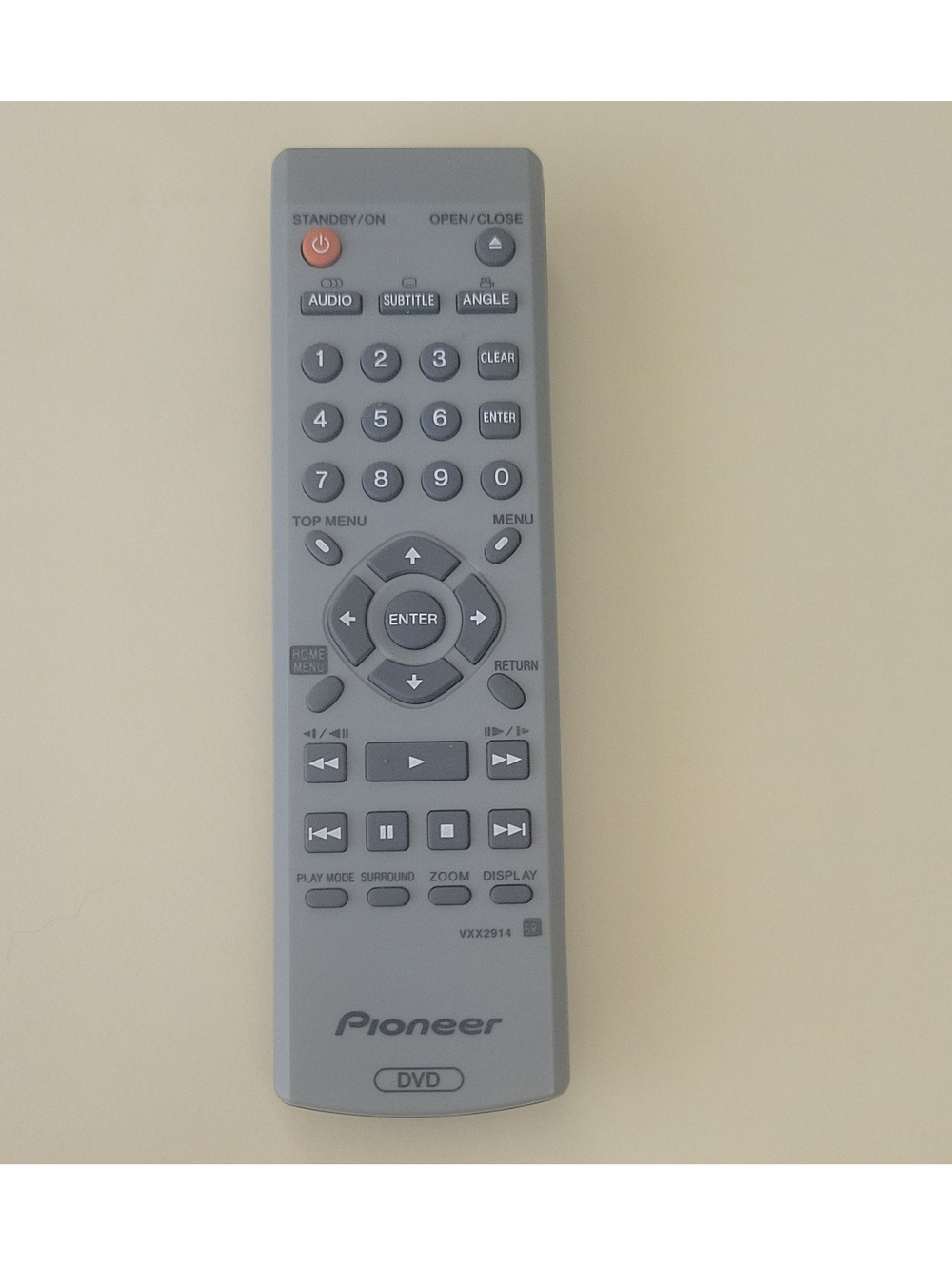 Pioneer VXX2914 Wireless DVD Remote Control Gray For Pioneer Players